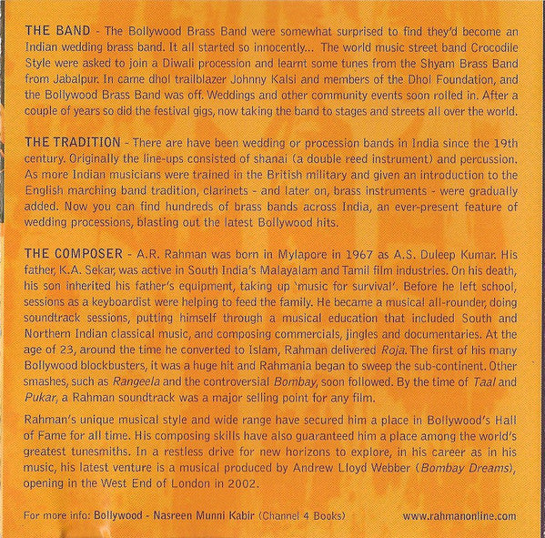 Bollywood Brass Band : Rahmania (The Music Of A.R. Rahman) (CD, Album)