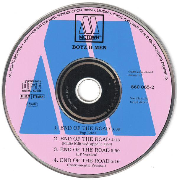 Boyz II Men : End Of The Road (CD, Maxi)