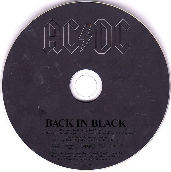 AC/DC : Back In Black (CD, Album, Enh, RE, RM, Dig)