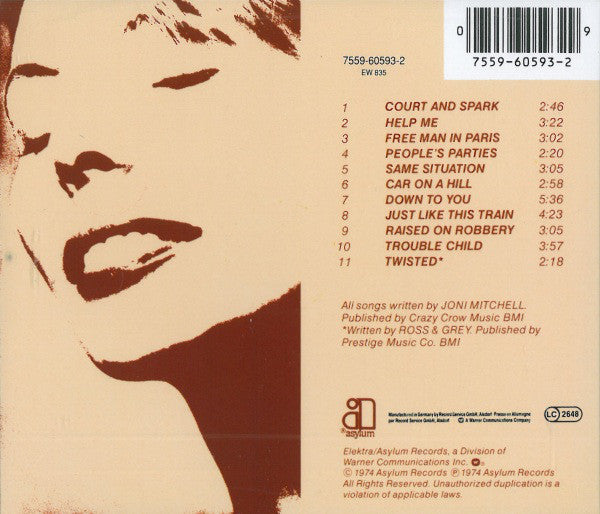 Joni Mitchell : Court And Spark (CD, Album, RE, RP, Cin)