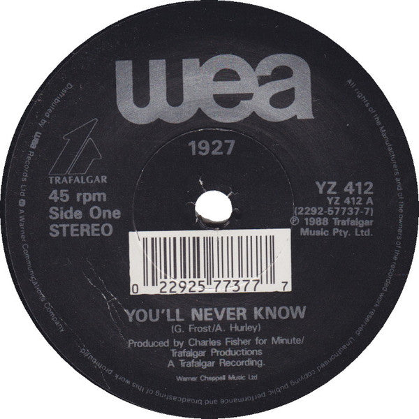 1927 : You'll Never Know (7")