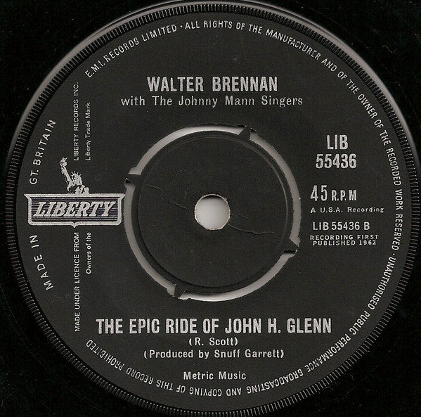 Walter Brennan : Old Rivers / The Epic Ride Of John H. Glenn (7", Single)