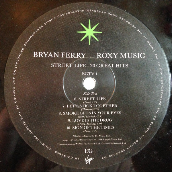 Roxy Music / Bryan Ferry : Street Life - 20 Great Hits (2xLP, Comp, RM, Gat)