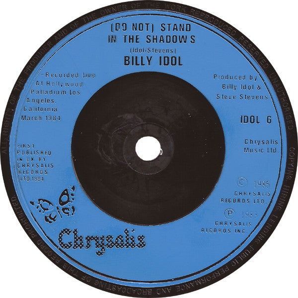 Billy Idol : Rebel Yell (7", Single, Blu)