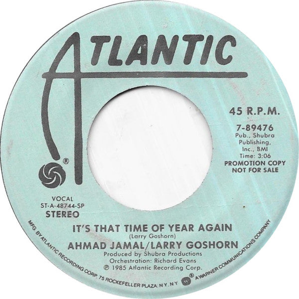 Ahmad Jamal / Larry Goshorn : It's That Time Of Year Again (7", Single, Promo, SRC)