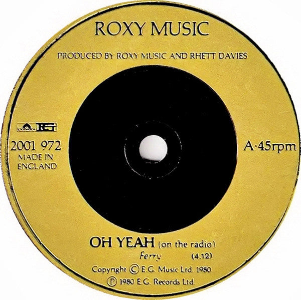Roxy Music : Oh Yeah (7", Single, Gol)