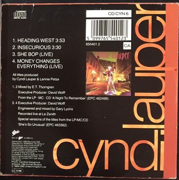 Cyndi Lauper : Heading West (CD, Single)
