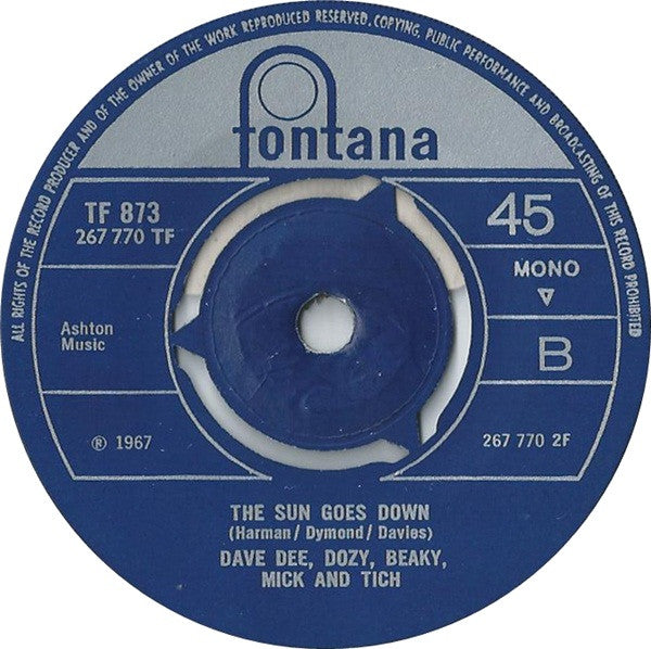 Dave Dee, Dozy, Beaky, Mick & Tich : Zabadak ! (7", Single, Mono, 3 P)