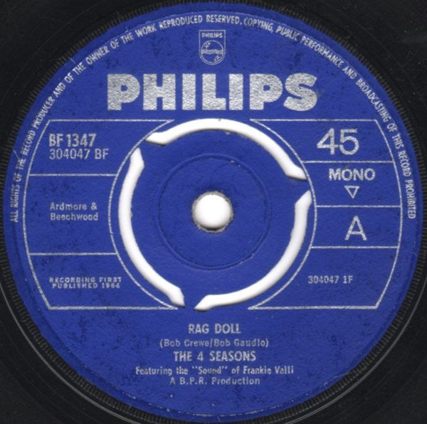 The 4 Seasons* Featuring The "Sound" Of Frankie Valli : Rag Doll (7", Single, Mono, Pus)