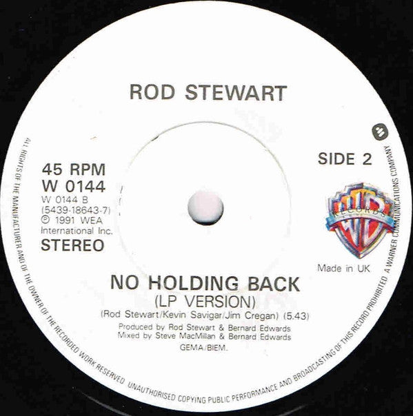 Rod Stewart : Tom Traubert's Blues (Waltzing Matilda) (7", Single, Pap)