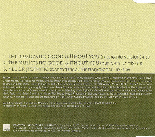 Cher : The Music's No Good Without You (CD, Single)