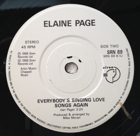 Elaine Paige : Take Me Back (Theme From "Classmates") (7", Single, Pos)