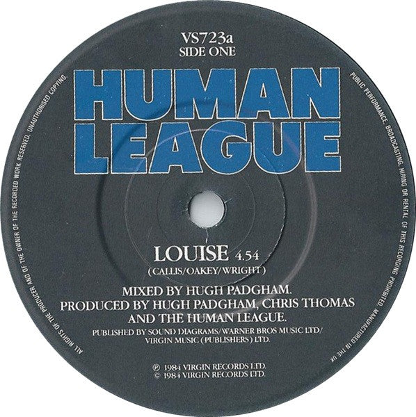The Human League : Louise (7", Single, Glo)