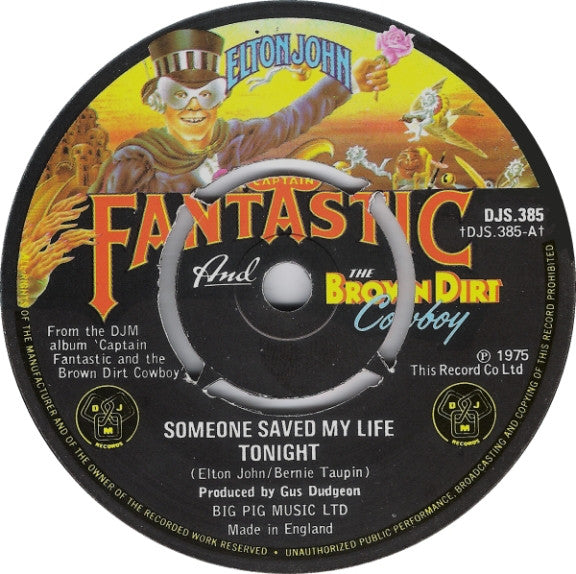 Elton John : Someone Saved My Life Tonight (7", Single)