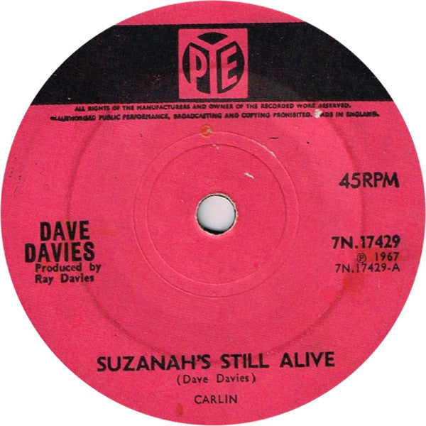 Dave Davies : Suzanah's Still Alive (7", Sol)