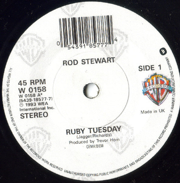 Rod Stewart : Ruby Tuesday  (7", Single)