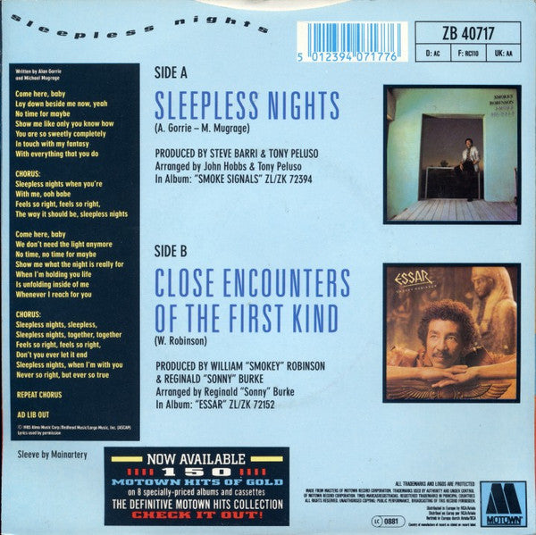 Smokey Robinson : Sleepless Nights (7", Single)