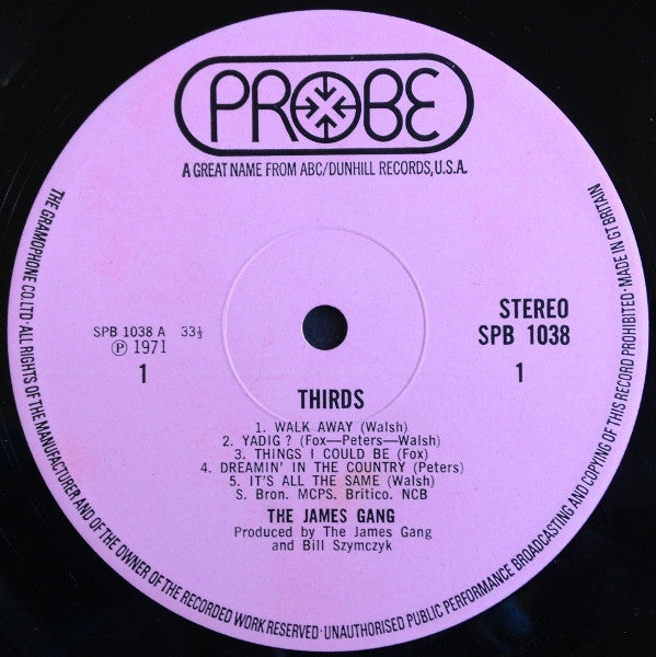 James Gang : Thirds (LP, Album)