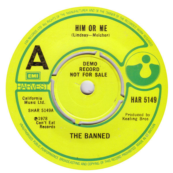 The Banned : Him Or Me (7", Single, Promo)