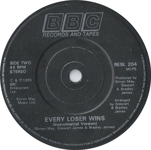 Nick Berry : Every Loser Wins (7", Single, Bla)