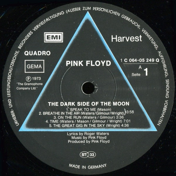 Pink Floyd : The Dark Side Of The Moon (LP, Album, Quad, RE, Gat)