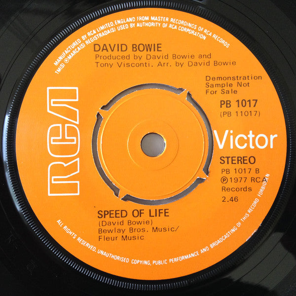 David Bowie : Be My Wife / Speed Of Life (7", Single, Promo)