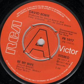 David Bowie : Be My Wife / Speed Of Life (7", Single, Promo)