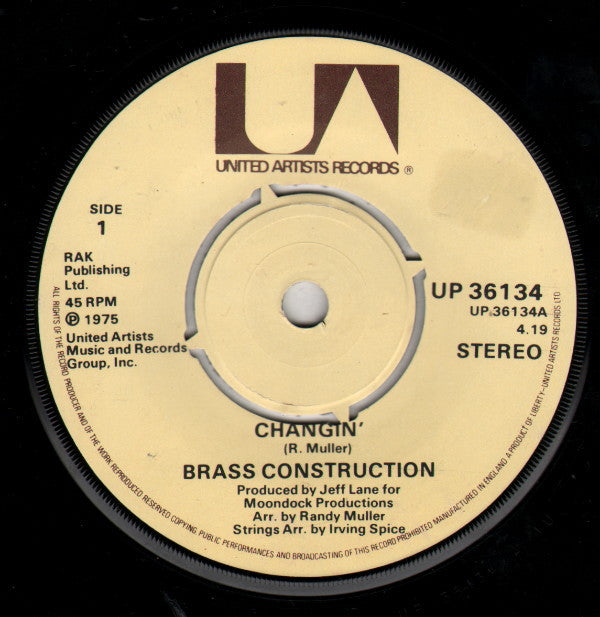 Brass Construction : Changin' (7")