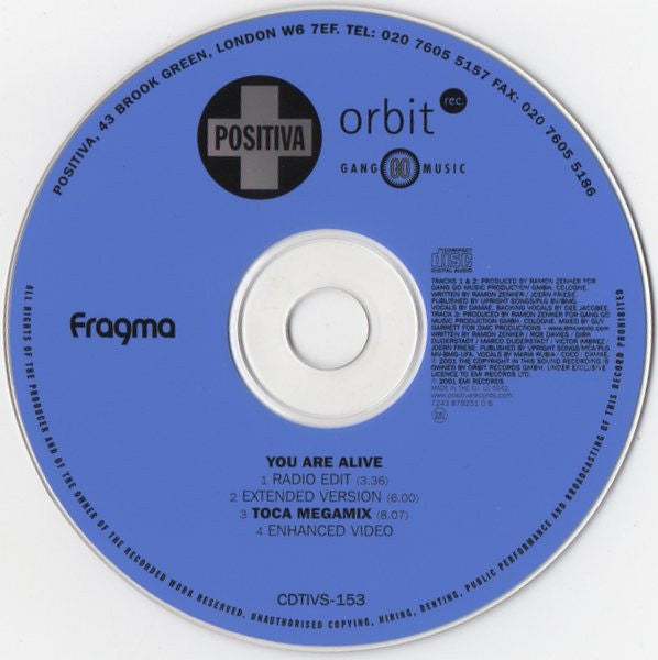Fragma : You Are Alive (CD, Single, Enh, M/Print, CD1)