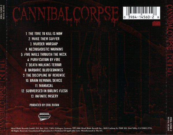 Cannibal Corpse : Kill (CD, Album)