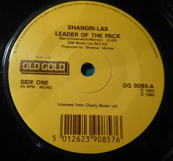 Shangri-Las* : Leader Of The Pack / Remember (Walkin' In The Sand)  (7", Single, Mono, RE)