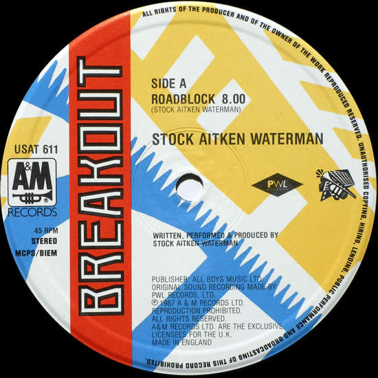 Stock Aitken Waterman* : Roadblock (12")