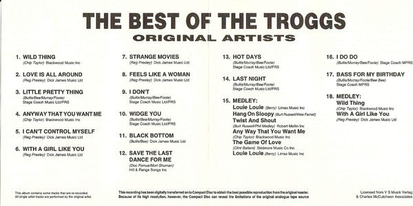 The Troggs : The Best Of The Troggs (CD, Comp)