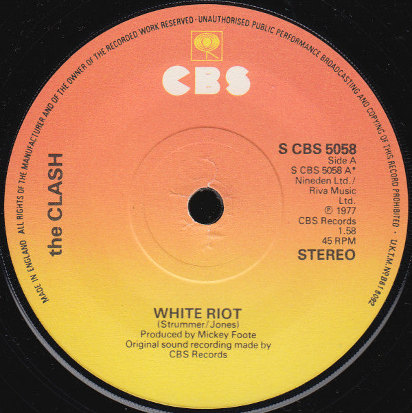 The Clash : White Riot (7", Single)