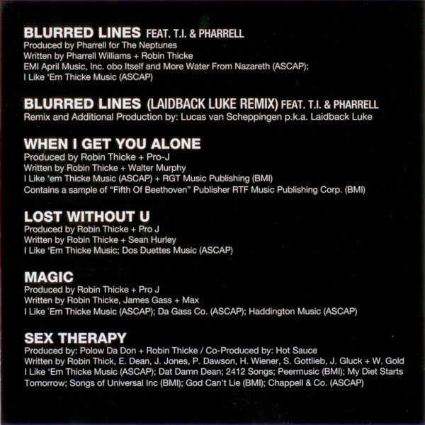 Robin Thicke : Blurred Lines EP (CD, EP)