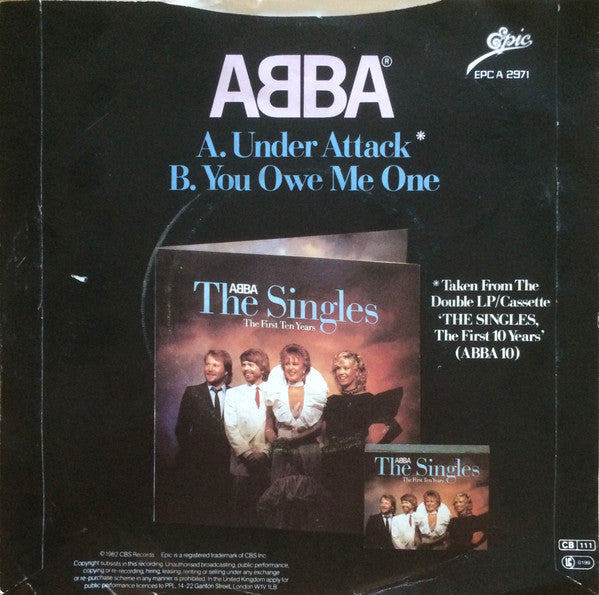 ABBA : Under Attack / You Owe Me One (7", Single, Inj)