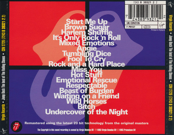 The Rolling Stones : Jump Back (The Best Of The Rolling Stones '71 - '93) (CD, Comp, RM)