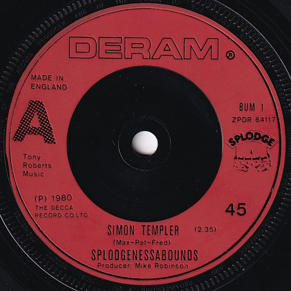 Splodgenessabounds : Simon Templer (7", Single)