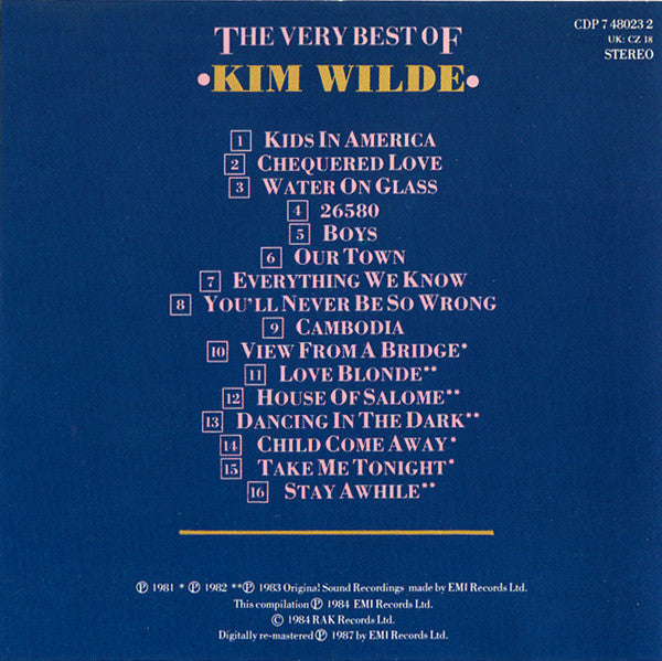 Kim Wilde : The Very Best Of Kim Wilde (CD, Comp, RE, RM)