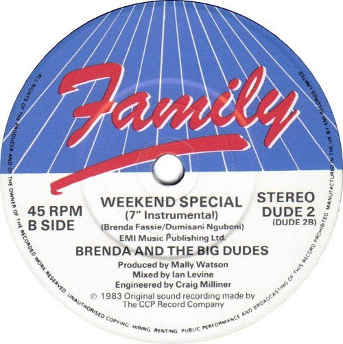 Brenda & The Big Dudes : Weekend Special (7", Single)