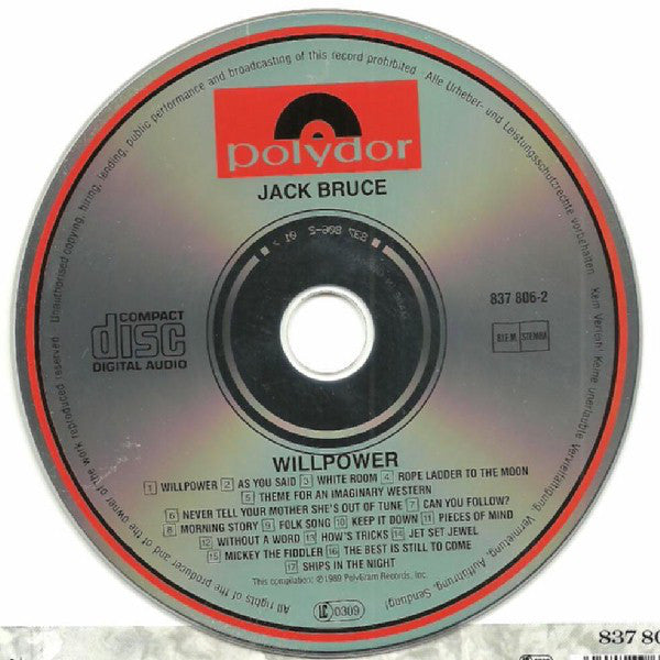 Jack Bruce : Willpower: A 20 Year Retrospective 1968-1988 (CD, Comp)