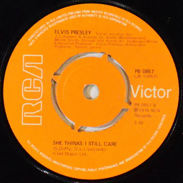 Elvis Presley : Moody Blue (7", Single, Kno)