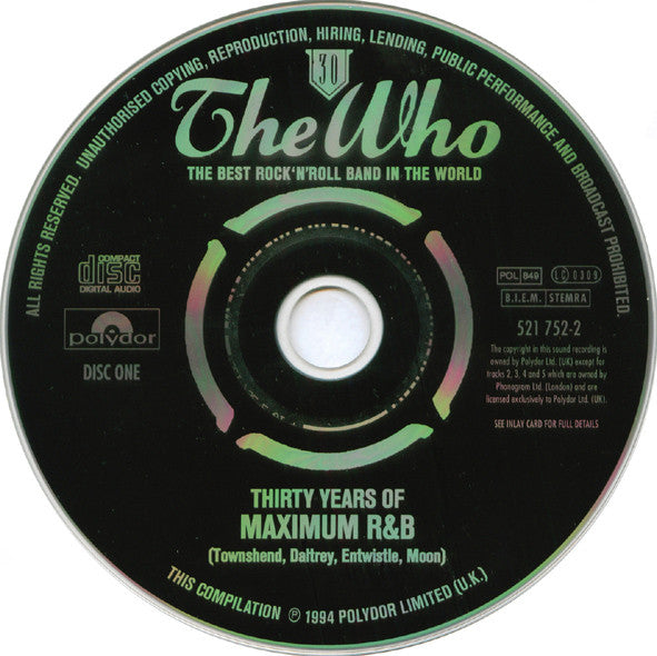 The Who : Thirty Years Of Maximum R&B (4xCD, Comp, Mono, RM, PMD + Box)