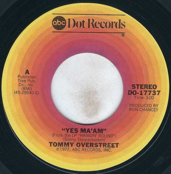 Tommy Overstreet : Yes Ma'am (7", Single, Styrene, Ter)