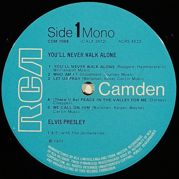 Elvis Presley : You'll Never Walk Alone (LP, Comp, Mono, RE, Tur)