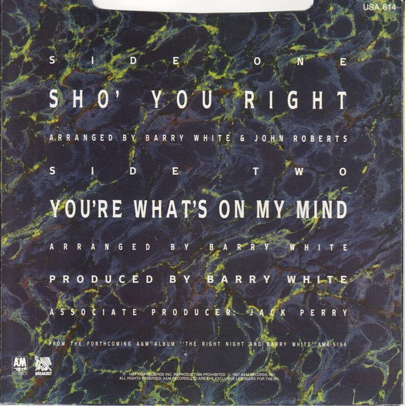 Barry White : Sho' You Right (7", Single, Sil)