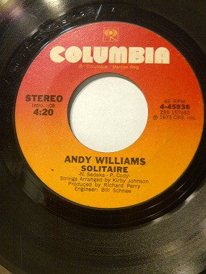 Andy Williams : Solitaire (7", Single)