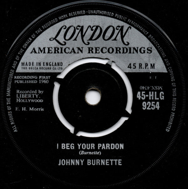 Johnny Burnette : You're Sixteen (7", Single)