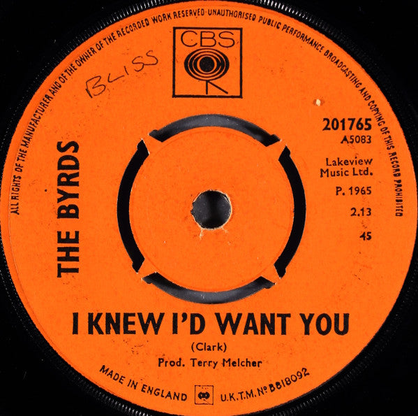 The Byrds : Mr. Tambourine Man (7", Single, 4-p)