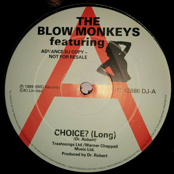 The Blow Monkeys Featuring Sylvia Tella : Choice? (12", Promo)